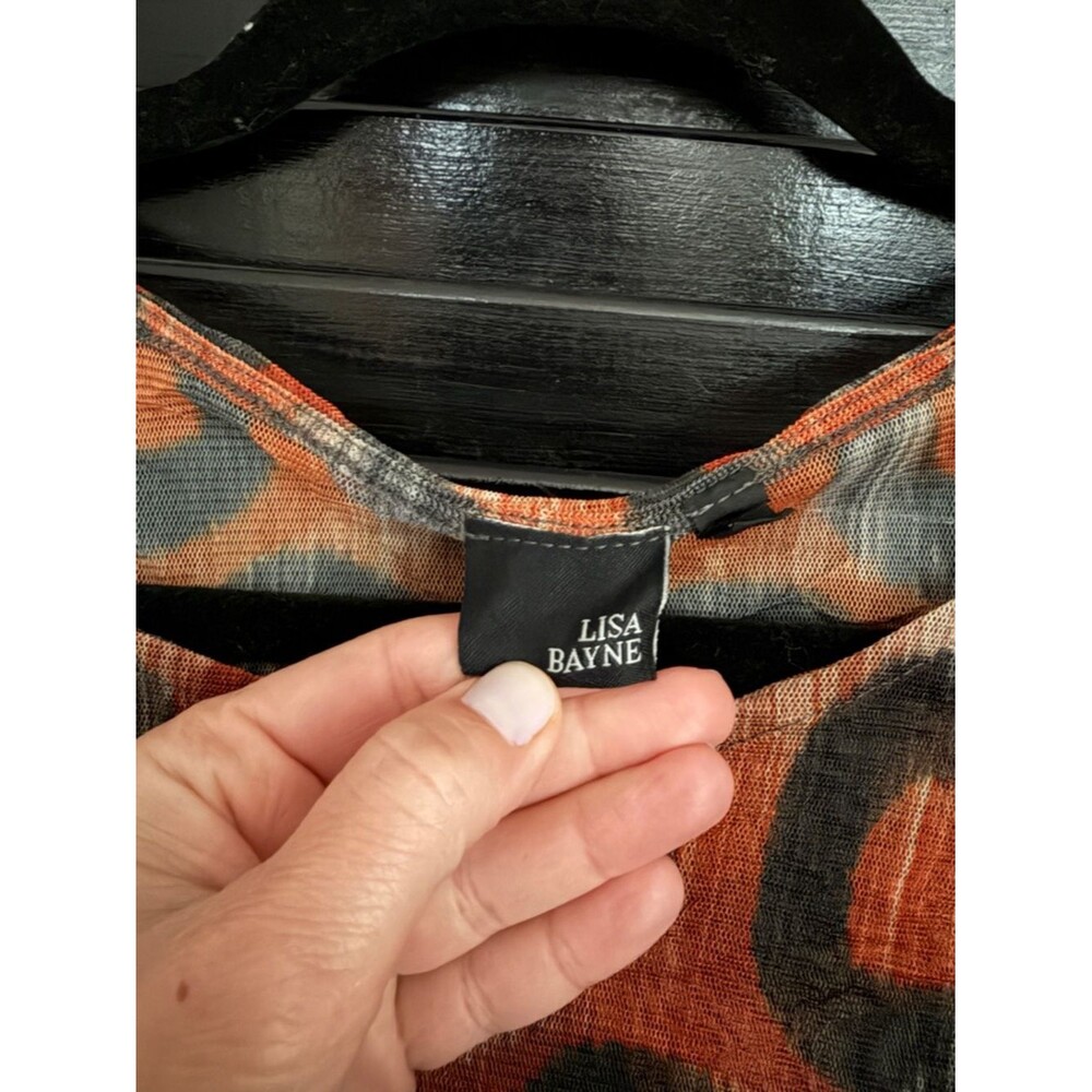 Lisa Bayne Crinkle Dress Size L Asymmetrical - Picture 3 of 8
